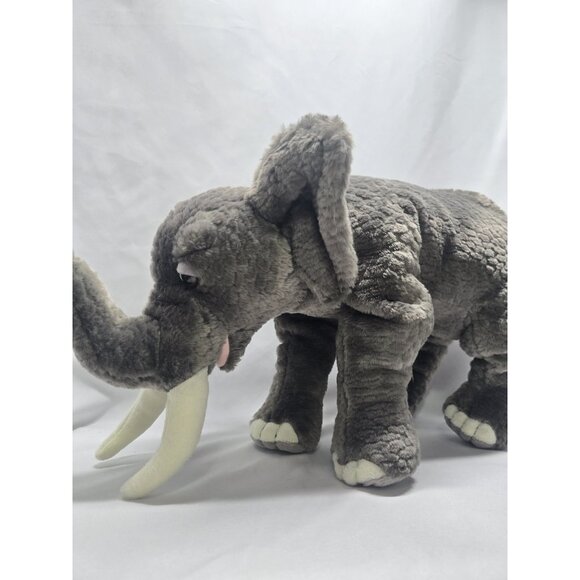 Magnussen Home RARE Gray Elephant Realistic Plush Stuffed Animal Toy Home Decor - Picture 5 of 16